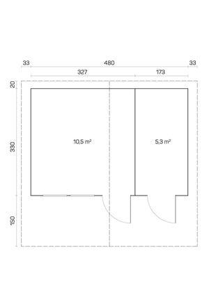 PEDRO-B 5.0x3.5m Log Cabin - - Northern Log Cabins