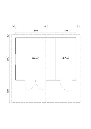 PEDRO-C 4.5x3.2m Log Cabin - - Northern Log Cabins