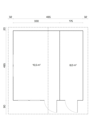 PEDRO-E 5.1x5.1m Log Cabin - - Northern Log Cabins
