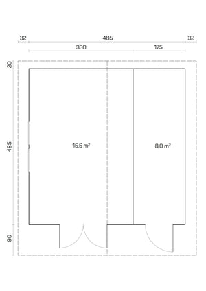 PEDRO-F 5.1x5.1m Log Cabin - - Northern Log Cabins