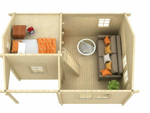 PERTTI 4.1x5.6m Log Cabin - - Northern Log Cabins