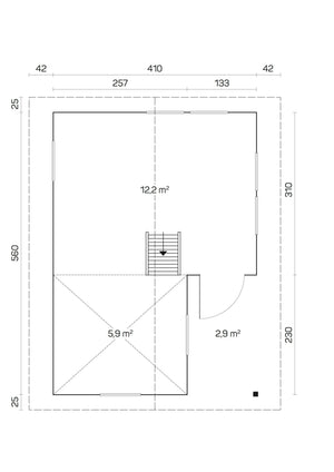 PERTTI 4.1x5.6m Log Cabin - - Northern Log Cabins