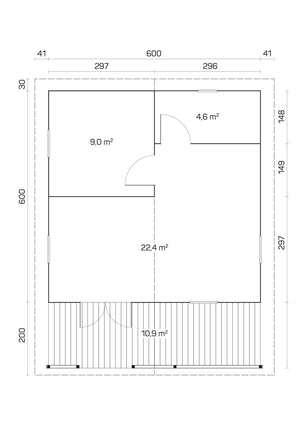 PETRA 6.2x6.2mLog Cabin - Lodge Log Cabin - Northern Log Cabins