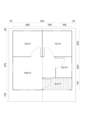 REUS 6.0x6.0m Log Cabin - Lodge Log Cabin - Northern Log Cabins