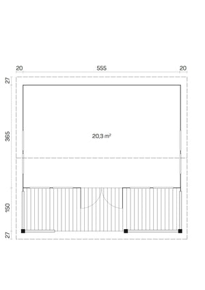 RICHARD 5.8x5.4m Log Cabin - - Northern Log Cabins