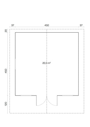 SAUERLAND-D 4.7x4.7m Log Cabin - - Northern Log Cabins