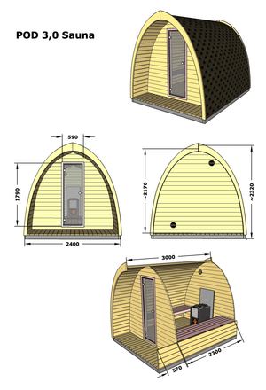Sauna Pod | 3.0 x 2.4m - Sauna Log Cabin - Northern Log Cabins