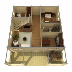 SERENA 8.0x9.7m Log Cabin - - Northern Log Cabins