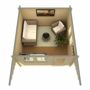 SEVILLA 3.8x3.8m Log Cabin - - Northern Log Cabins