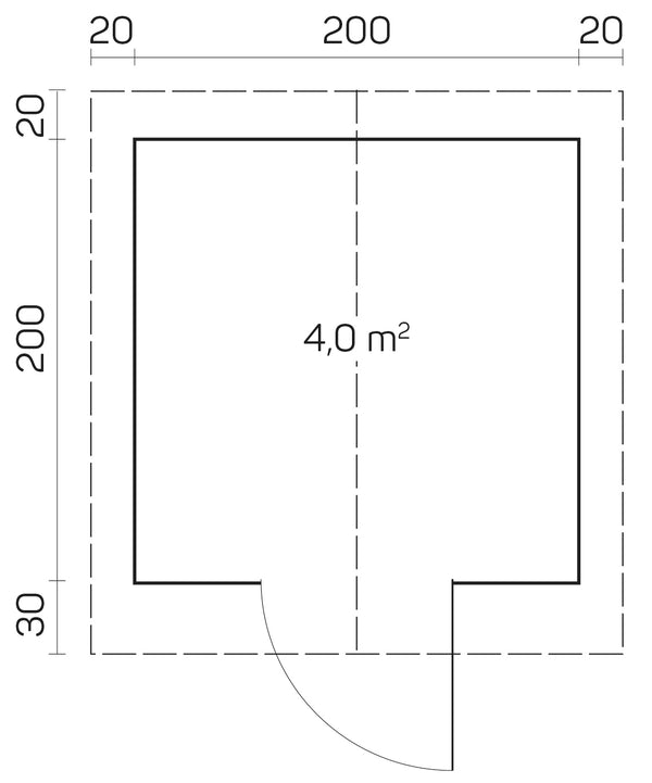 TIINA-A 2.2x2.2m Log Cabin