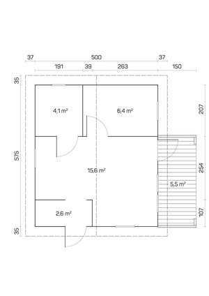TORINO 6.0x5.2m Log Cabin - - Northern Log Cabins