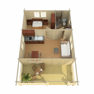 TORMES 5.3x7.9m Log Cabin - - Northern Log Cabins