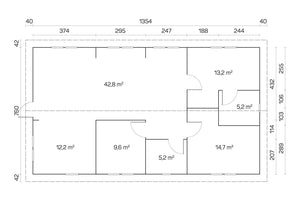 TRENTO 7.8x13.8m Log Cabin - Lodge Log Cabin - Northern Log Cabins