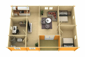 URSULA 10.2 x 7.0m Log Cabin - Lodge Log Cabin - Northern Log Cabins