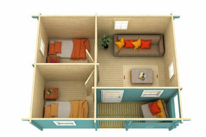 VERONA 6.0x4.7m Log Cabin - Lodge Log Cabin - Northern Log Cabins