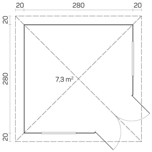 VICTORIA-B 3.0x3.0m Log Cabin - - Northern Log Cabins
