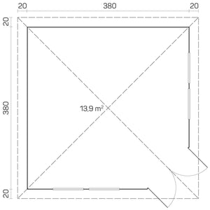 VICTORIA-C 4.0x4.0m Log Cabin - - Northern Log Cabins