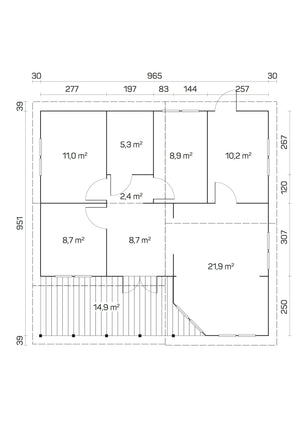 VIGO 9.9x9.7m Log Cabin - Lodge Log Cabin - Northern Log Cabins