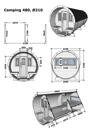 Camping Barrel 480 - - Northern Log Cabins