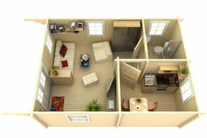 GOTLAND-D 4.4x6.0m Log Cabin - Northern Log Cabins