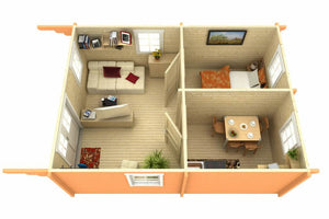 GOTLAND-E 4.4x6.0m Log Cabin - Northern Log Cabins