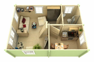 GOTLAND-F 4.4x6.0m Log Cabin - Northern Log Cabins