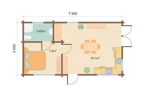 Monaco 1 Bed Log Cabin - Log Cabin - Northern Log Cabins