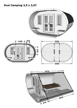 Camping Oval 360 | 3.6 x 3.6m - Northern Log Cabins