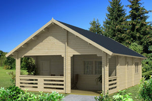 EUROPA 6.4x9.4m Log Cabin - Northern Log Cabins
