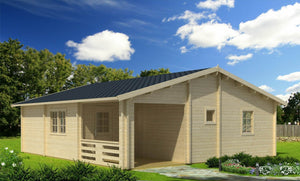 RIGA 8.0x9.0m Log Cabin - Lodge Log Cabin - Northern Log Cabins