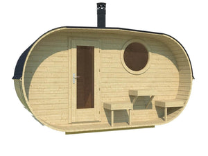 FORSSA Oval Sauna 4.0x2.4m - Northern Log Cabins