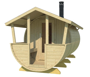 LAHTI Barrel Sauna 4.0x2.0m - - Northern Log Cabins