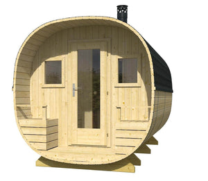 PORI Barrel Sauna 2.4x4.0m - - Northern Log Cabins